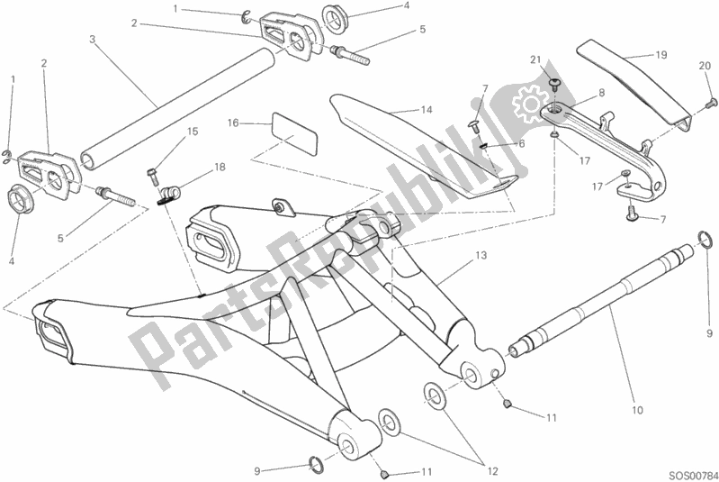 Toutes les pièces pour le 027 - Forcellone Posteriore du Ducati Scrambler Sixty2 Thailand 400 2017 Toutes les pièces pour le 027 - Forcellone Posteriore du Ducati Scrambler Sixty2 Thailand 400 2017